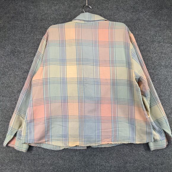 Ms Russ Womens Button Front Shirt Multi Plaid XXL Button Front Long Sleeve - Picture 10 of 16